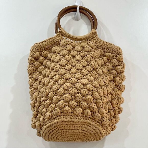 Zara Tan Tote with Wooden Handles - Picture 9 of 15